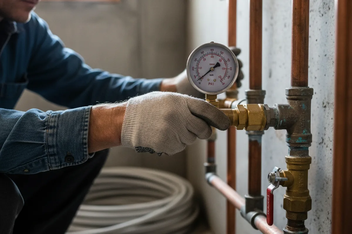 Pressure testing a repaired line during Water Line Repair in Harwich